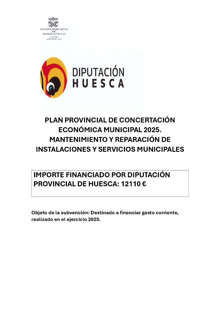Imagen PLAN PROVINCIAL DE CERTACIÓN ECONÓMICA MUNICIPAL 2025. MANTENIMIENTO Y REPARACIONES DE INSTALACIONES Y SERVICIOS MUNICIPALES